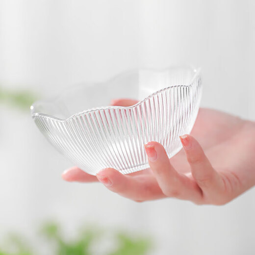 Huixun Jingdong's own brand glass petal bowl dessert salad ice cream fruit bowl 300ml