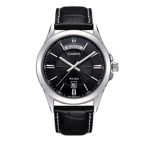 Casio (Casio) Watch Fashion Fashion Business Men's Watch Simple Dial Dial Water Water Water Bart Belt Fecha y Semana de la Semana de hombres MTP-1381L-1A