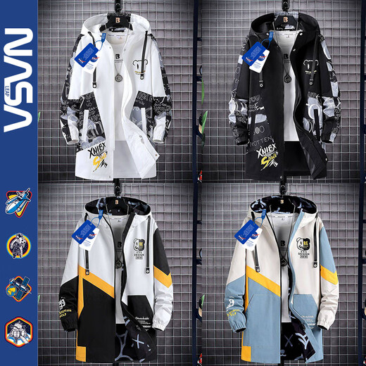 NASA LEAP windbreaker for men NA22 black 3XL (recommended 145-180 Jin Jin equals 0.5 kg)