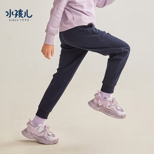 水孩儿（SOUHAIT）童装女童加绒裤冬季新款儿童中大童长裤保暖百搭休闲裤运动裤 钻石黑SHRDGD01CK679D01 150