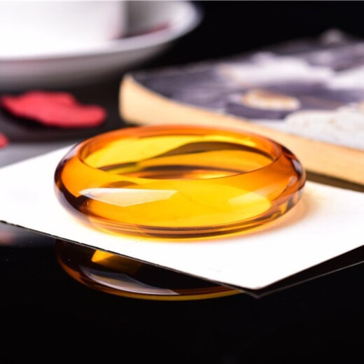 Canbei Natural Burmese Beeswax Amber Gold Amber Bracelet Raw Mine Unoptimized Brown Amber Bracelet Blue Amber Bracelet Imperial Concubine Bracelet Ring Mouth 54