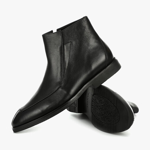 Walker Shop Martin Boots Men [High Top British Style] Spring Chelsea Boots Short Boots Fashion Leather Shoes Mid Top Boots Black 38