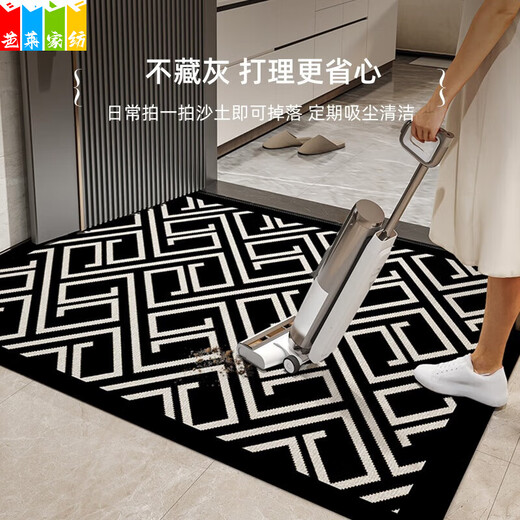 Fuxiao modern style home floor mat cut door mat 2024 new style door entrance foot mat household door resistant snowflake-15275 100cm*100cm upgrade 9th generation dirt-resistant Falman