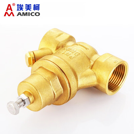 Emiko Emiko Pressure Reducing Valve 719 Tap Water Household 6-point Brass Double Inner Wire Adjustable Water Heater Table Front Pressure Reducing Valve Brass DN20=6-point