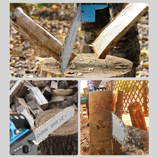 
Deyun chain saw logging electric chain saw chain saw rechargeable lithium battery brushless electric high power saw tree artifact electric farm tool DY blue 12-inch heavy load 718TV1 electric 1 charge + 2 chain