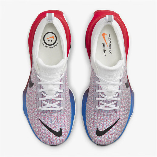 Chaussures masculines Nike Invincible 3 Automne Nouveau léger, respirant, confortable, absorbant les chocs pour hommes, chaussures de course de course blanches, rouges et bleus FJ3889-100 standard 38,5 / US6