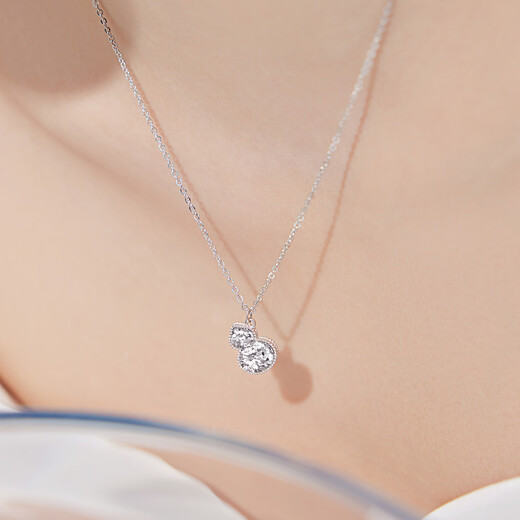 Lukfook Jewelry Platinum 950 Gourd Crushed Ice Platinum Necklace Set Price F63P0003DS 5.94g (including labor cost 647 yuan)