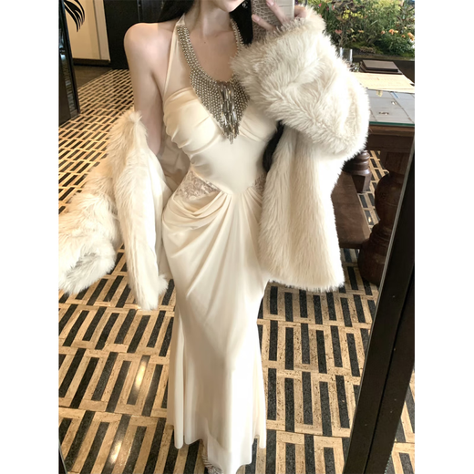 Mit dem jährlichen Geburtstagskleid der europäischen (Yiou) Party, dem Halship-Rock im französischen Stil, dem sexy Falten-Abendkleid von Frauen, 8121 Elegant Mixing M