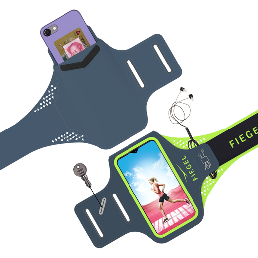 FIEGEL marathon running mobile phone arm bag sports mobile phone arm bag men's women's universal fitness mobile phone bag mobile phone bag green Huawei p50pro/Ultra special