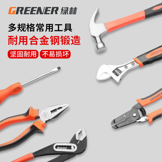 绿林（GREENER）20件套 家用工具箱套装电工五金工具螺丝刀维修扳手卷尺组合套装