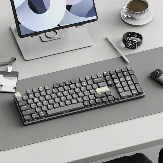 Made in JD.com N990 mechanical keyboard short shaft three-mode wireless Bluetooth 101 key Jiadalong 2.0 short tea shaft ultra-light and thin aluminum alloy body PBT keycap special large U[0] key office