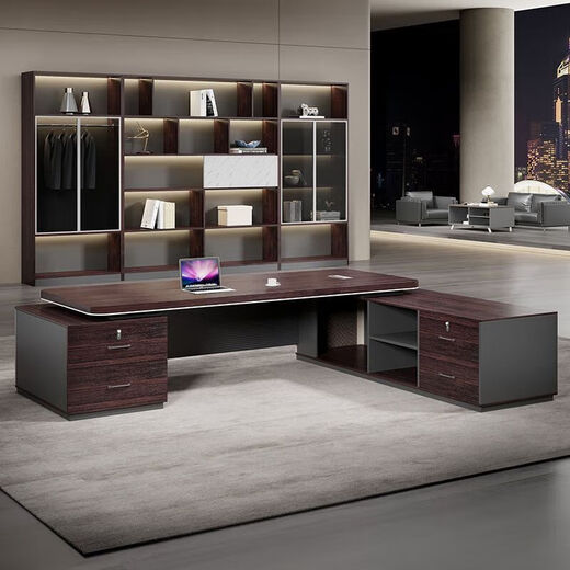 Boss desk simple modern general manager office furniture CEO boss desk executive desk table and chair combination 1.8 meters boss desk (thickened)