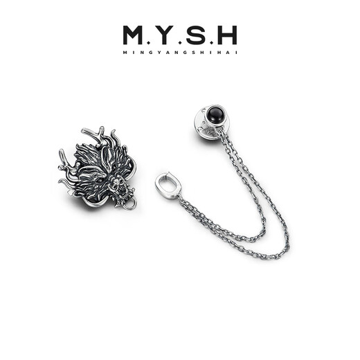 Mingyang Decorative Sea MYSH 925 silver 3D dragon head brooch men's original design high-end suit pin birthday gift dragon head brooch + brand black gift box