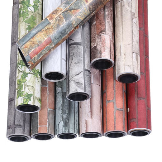 XMSJ Wallpaper Selbstklebend Retro verdickte Nachahmungs Ziegelmuster Tapete Rotsteine ​​PVC wasserdichtes Hotel Dekoration Hintergrund Wandaufkleber 60 cm breit 3 ​​Meter lang YP1050 Dicked Super groß 12 Meter breit 3 ​​Meter lang