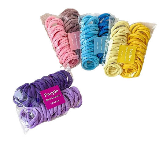 Jiuweiya temperament, high elasticity and durability, seamless hair rope rubber band, women's hair tie, simple ponytail hair rope leather case, FQ144 black series, 50 bags