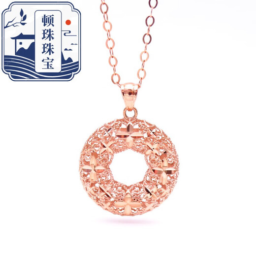Dunzup Russian 585 purple gold jewelry 14K color gold rose gold new product light luxury Seiko hollow safety buckle pendant pendant pendant