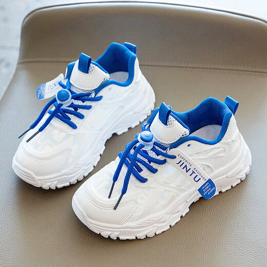 Marque Broken-taille Girls and Children 2025 Summer New Dad Chaussures de taille moyenne Chaussures blanches pour enfants Chaussures de course Printemps et d'été Chaussures pour enfants minces filles Mesh chaussures respirantes
