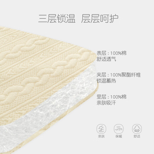 Baniniu nouveau-né bébé couverture de pied d'automne et coton d'hiver protégeant la détection des pieds purs coton chauds chaudes bébé semelles beige s (suggéré 0-3 mois)