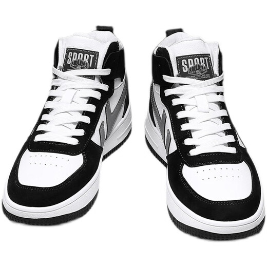 
New foot size Putian men's shoes large size student 46 summer high-top wear-resistant men's shoes waterproof 38 size 47 versatile breathable small shoes trend 9902-1 white and blue (cotton shoes) 46