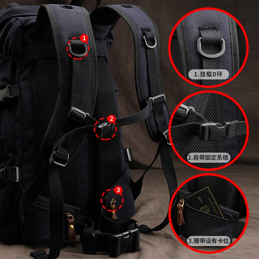 Trendy Generation Rucksack Herren großer Kapazitäts-Geschäftsreisen Casual Canvas Gepäck-Rucksack Multifunktion Tactical Mountaineering Reisetasche Khaki