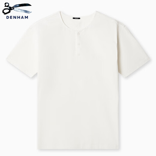 Denham New City Light Outdoor Französisch Sport weiß grau Retro Henry Hals Schere kurzärmelige T-Shirt Männer grau M.