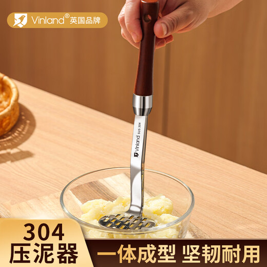 Shuyu Japanese 304 stainless steel potato masher artifact masher household tool spoon food supplement crushing and pressing small 304 stainless steel masher