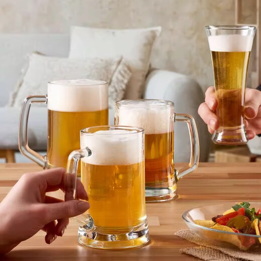 Pasha Paqi imported beer mug draft beer mug large lead-free glass handle mug mug water cup 500ML1 only 55129-1