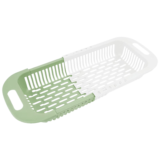 Mengting retractable drain basket vegetable sink kitchen sink pool washing vegetables and fruits plastic water-control storage rack