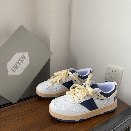 Fujian 2025 Весна и осень Новая немецкая тренировочная обувь для женщин Ulzzang Retro Casual Sports Board Обувь низкая верхняя женская обувь ZMF Blue 9902 [Высокое качество] 37 [Стандартный размер]
