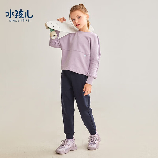 水孩儿（SOUHAIT）童装女童加绒裤冬季新款儿童中大童长裤保暖百搭休闲裤运动裤 钻石黑SHRDGD01CK679D01 150