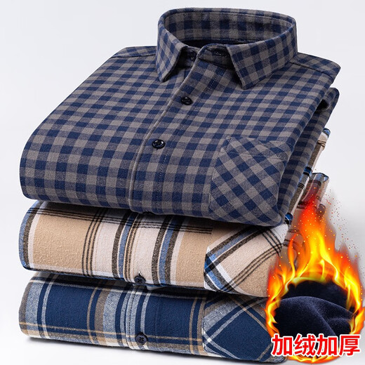Yunting Coton pur Shirt Men's plus Velvet épaissis de fourrure en fourrure à carref