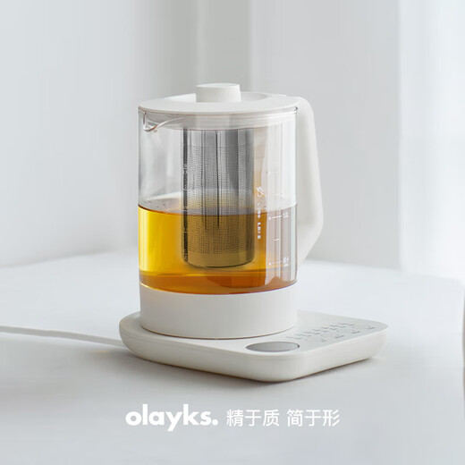 Olayks instant pear flower pot health pot tea maker mini Chinese medicine pot stew medicine pot office health cup health kettle constant temperature kettle small kettle Tao Bai 1.5L 316 chassis 14-item menu Tao Bai