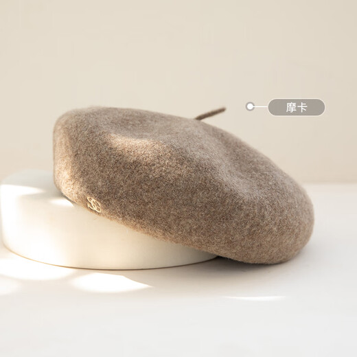 Siggi Wool Beret Women's Autumn and Winter Solid Color Fashion Versatile Korean Painter Hat Retro Bere Hat Mocha
