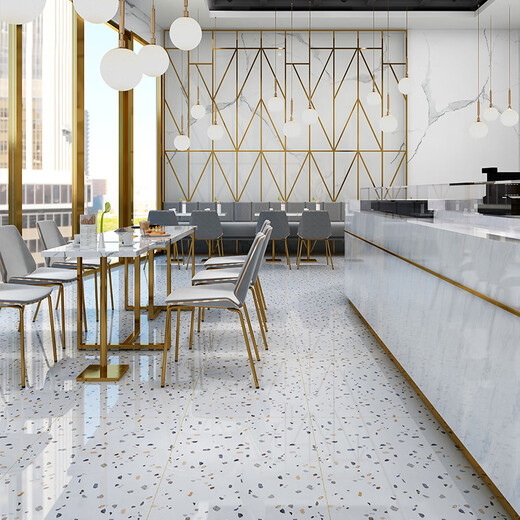 
Yuanjing Ceramic Tiles 600x1200 Bright-light terrazzo floor tiles Living room floor tiles Kitchen Bathroom Bathroom Wall tiles LG12003 600x1200mm