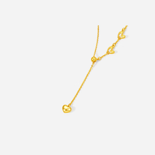 Saturday Blessing Yellow 18K gold necklace women's love pendant fashionable gold jewelry holiday gift for girlfriend 42+5cm tail chain