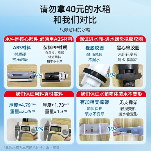 OLSA flush tank household bathroom high-impact water tank energy-saving toilet tank squat toilet double-press toilet tank ceramic white water tank + with no-punch installation