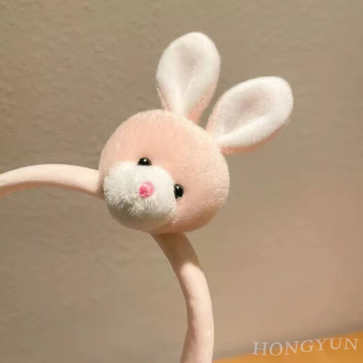 Hongyun Zhao Ruth's same style bunny head face wash non-slip hair hoop 2025 new pressure hair hoop women's spring and summer hair bundle hair accessories bunny head ear hair hoop F002