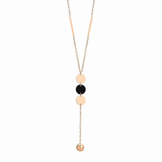 Yichan long temperament rose gold sweater chain women's niche light luxury design high-end necklace 2025 new hot style choker rose gold sweater chain