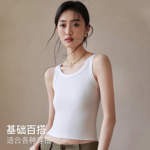 Cat man (MiiOW) suspender vest for women cool summer feeling modal cotton cover pair of breasts inside and outside wearing round neck slim T-shirt base top