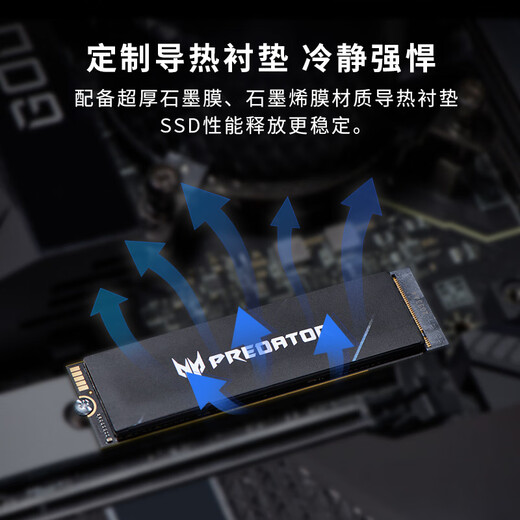 宏碁掠夺者（PREDATOR）2TB SSD固态硬盘 M.2接口(NVMe协议) GM7000系列｜NVMe PCIe 4.0读速7400MB/s  AI电脑存储配件