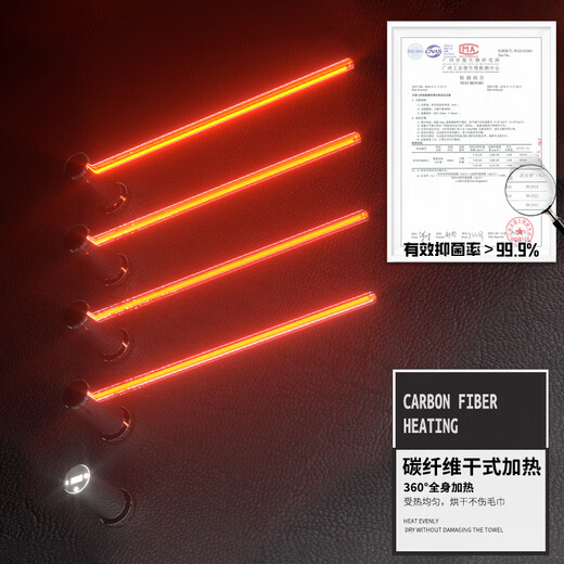 哉英Thine T688智能电热毛巾架全铜暗装加热烘干定时浴巾架 哑光白（五杆）
