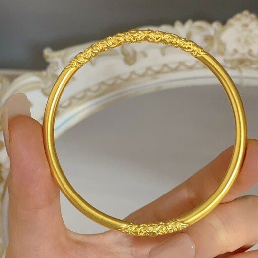 Feiyu 18K gold curly grass pattern bracelet for women Au750 color gold double flower solid bracelet gold bracelet for girlfriend birthday gift