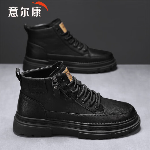 Yierkang Martin Boots Men British Style Invierno 2025 Nuevas botas de alta techo Trabajo de zapatos de algodón de algodón