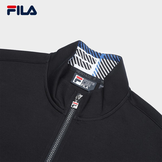 FILA Official Jacket Men's Autumn and Winter Basic Comfortable Simple Casual Commuting Stand Collar Top Jacket Men Legend Blue-NV XL 180/100A/XL