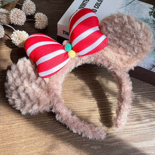 MOYAN Internet celebrity amusement park cartoon Mickey headband holiday party funny non-slip face wash plush headband hair accessory Mickey (Bandian) A28-106
