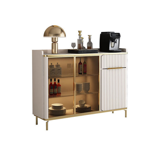 Mikeyou (Mikeyou) rock slab sideboard integrated narrow modern simple household tea cabinet wine cabinet storage cabinet wall cabinet living room sideboard Xingfubai 80*40*95 rock slab desktop Master installs on doorstep