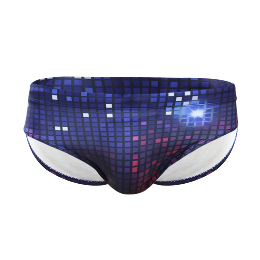 UXH men's youth briefs starlight small square pants swimming pool polyester elastic fabric comfortable and trendy shorts purple M