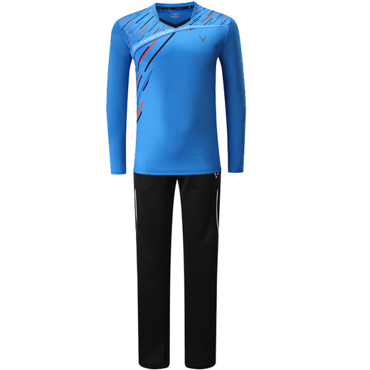 Chuangjingyis langärmelige Badminton-Uniform- und Winteranzug Männer und Frauen schnell trockene Tennis-Uniform Kinder Sportbekleidung Laufhose Langsame Top 3893 Herrengrau und weiße Oberseite M.