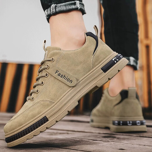 Huang Yi 2025 men's spring and autumn work men's work shoes waterproof non-slip wear-resistant work shoes men's shoes trendy work shoes khaki 41