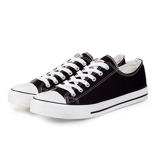 Huili classic men and women low top canvas shoes spring and autumn board shoes casual shoes running couple sports shoes 391 black 42